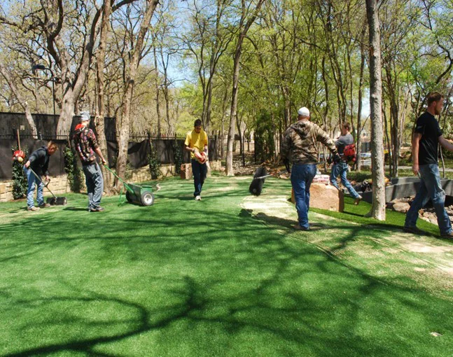 Greenwich artificial grass installation - base layer
